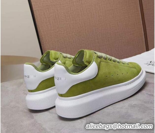 Reasonable Price Alexander Mcqueen Suede and Calfskin Sneakers 081331 Green