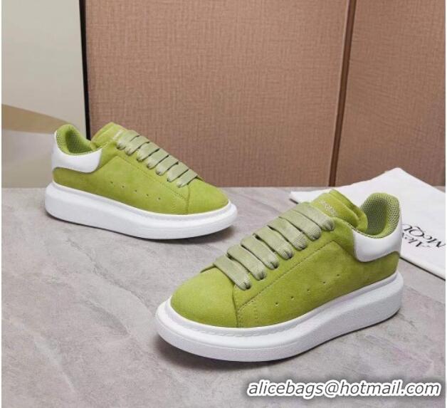 Reasonable Price Alexander Mcqueen Suede and Calfskin Sneakers 081331 Green