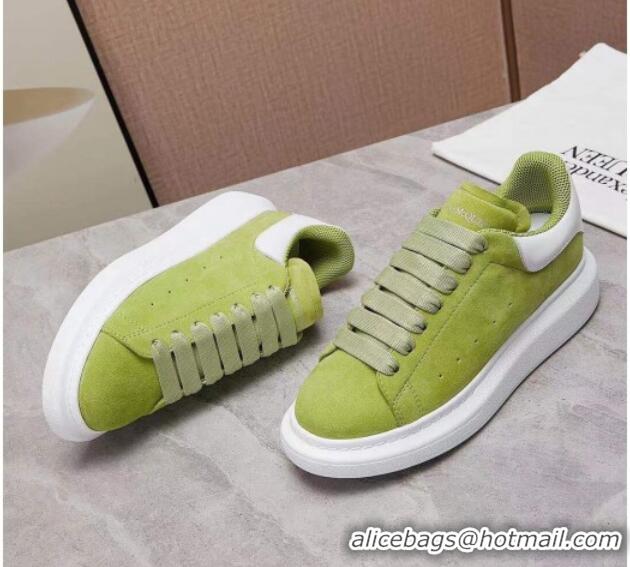 Reasonable Price Alexander Mcqueen Suede and Calfskin Sneakers 081331 Green