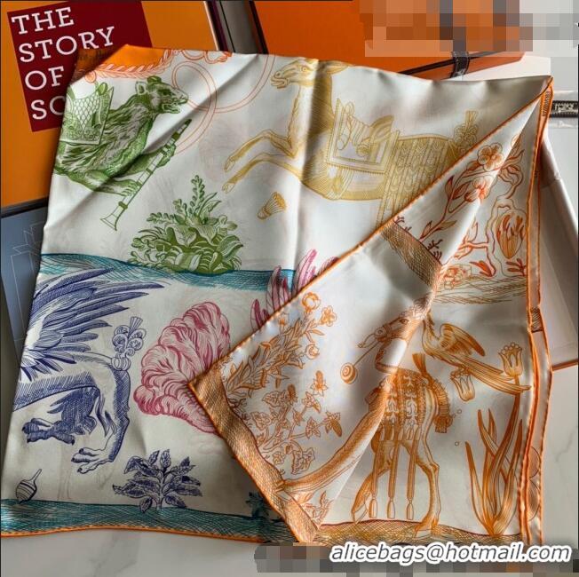 Top Grade Hermes Reversible Silk Sqaure Scarf 90x90cm H62311 Pink 2021