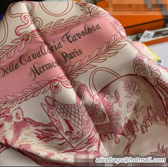 Top Grade Hermes Reversible Silk Sqaure Scarf 90x90cm H62311 Pink 2021