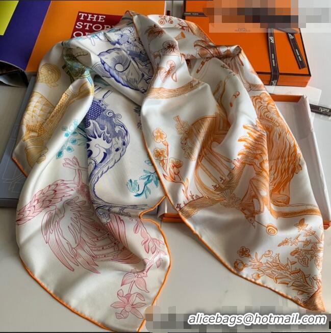 Top Grade Hermes Reversible Silk Sqaure Scarf 90x90cm H62311 Pink 2021