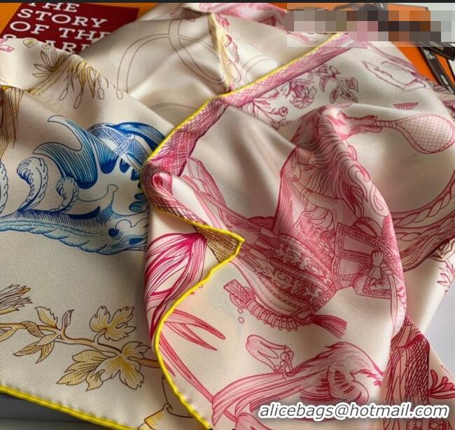 Top Grade Hermes Reversible Silk Sqaure Scarf 90x90cm H62311 Pink 2021