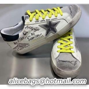 Top Quality Golden Goose GGDB Graffiti Calfskin Sneaker White 051104