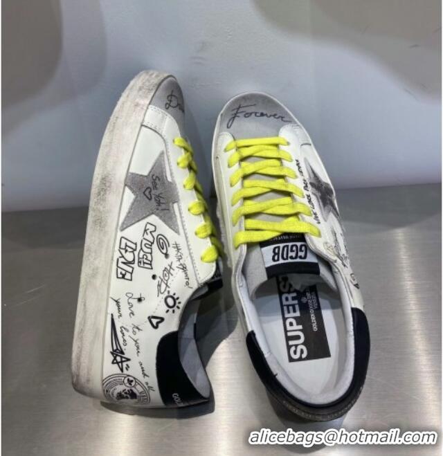 Top Quality Golden Goose GGDB Graffiti Calfskin Sneaker White 051104