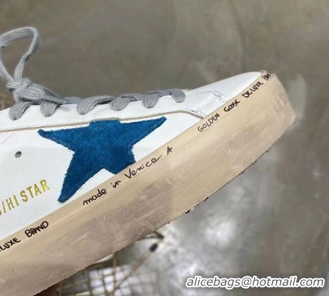 Perfect Golden Goose GGDB Calfskin Sneaker White/Blue 051108