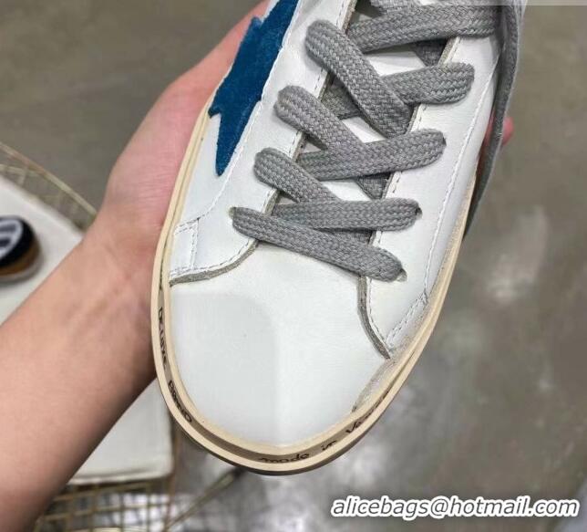 Perfect Golden Goose GGDB Calfskin Sneaker White/Blue 051108