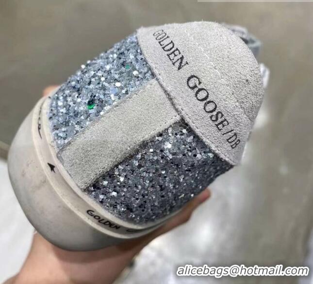 Fashion Golden Goose GGDB Sequins Suede Sneaker Silver/Grey 051109