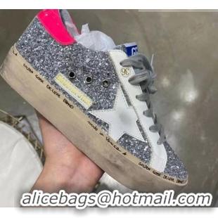 Top Quality Golden Goose GGDB Calfskin Sequins Sneaker Silver 051110