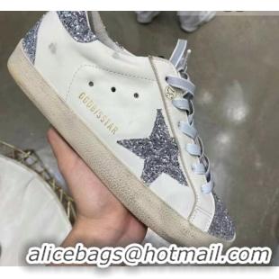 Custom Golden Goose GGDB Calfskin Sneaker White/Silver Sequins 051113