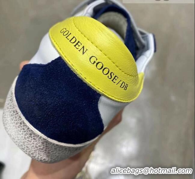 Good Product Golden Goose GGDB Calfskin Suede Sneaker White/Navy Blue 051116