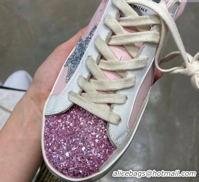 Best Luxury Golden Goose GGDB Calfskin Sequins Sneaker Pink 051118