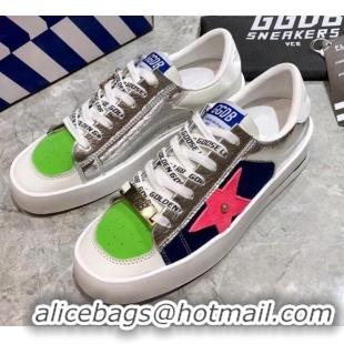 Low Cost Golden Goose Stardan Sneaker Green/Silver/Navy Blue 051119