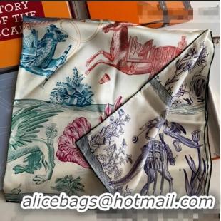 Cheapest Hermes Reversible Silk Sqaure Scarf 90x90cm H62311 Blue 2021