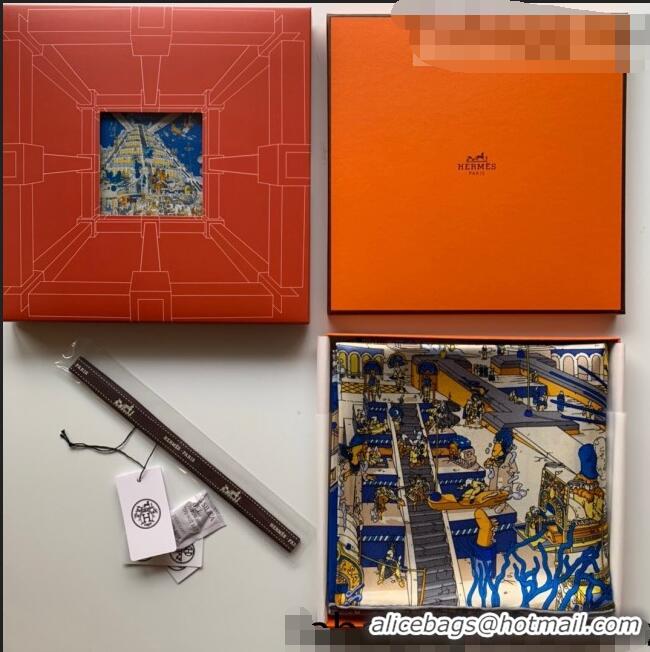 Classic Specials Hermes Carre Silk Square Scarf 90x90cm H62312 Blue 2021