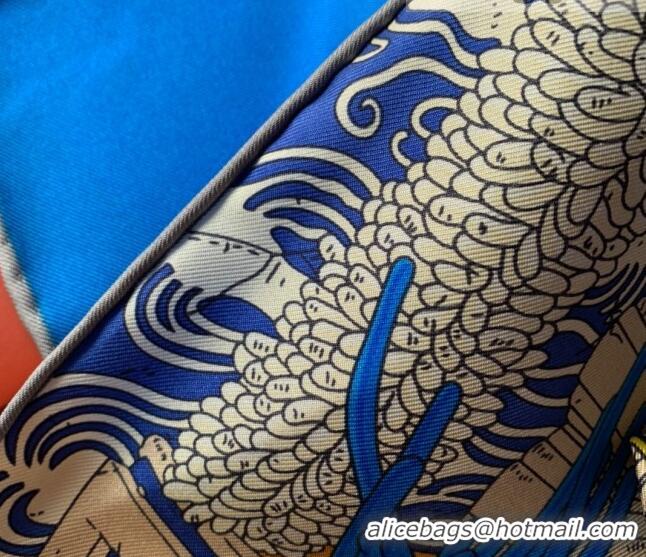 Classic Specials Hermes Carre Silk Square Scarf 90x90cm H62312 Blue 2021