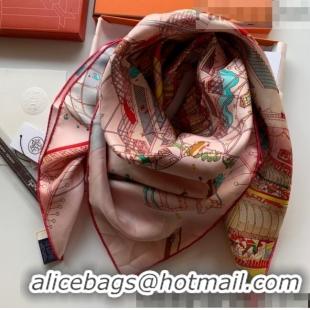 Top Quality Hermes Carre Silk Square Scarf 90x90cm H62312 Pink 2021