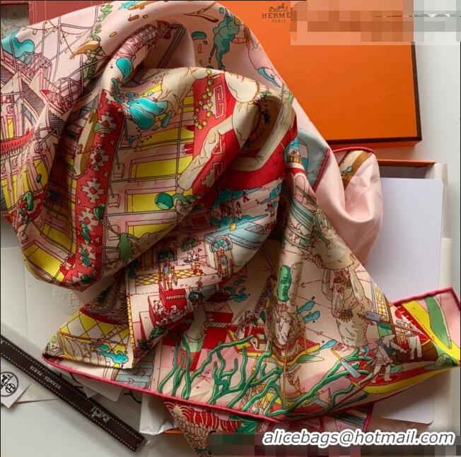 Top Quality Hermes Carre Silk Square Scarf 90x90cm H62312 Pink 2021