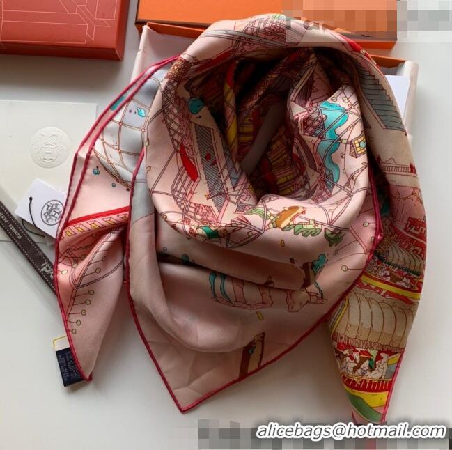 Top Quality Hermes Carre Silk Square Scarf 90x90cm H62312 Pink 2021