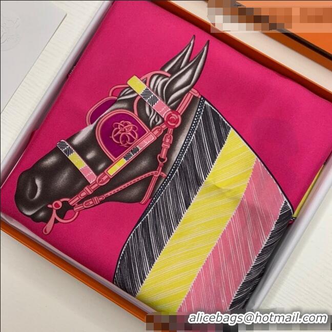 Discount Hermes War Horse Silk Square Scarf 90x90cm H62312 Pink 2021