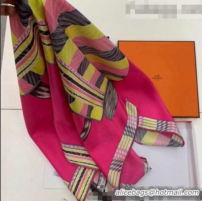 Discount Hermes War Horse Silk Square Scarf 90x90cm H62312 Pink 2021