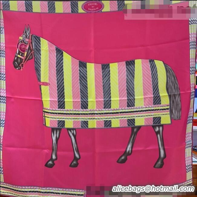 Discount Hermes War Horse Silk Square Scarf 90x90cm H62312 Pink 2021