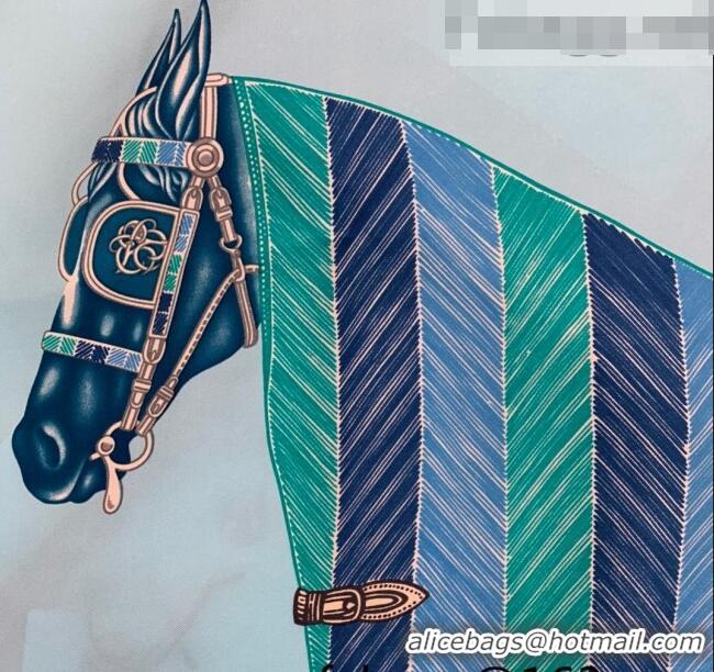 Low Price Hermes War Horse Silk Square Scarf 90x90cm H62312 Blue 2021