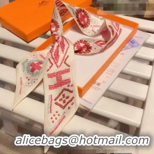 Inexpensive Hermes Twilly Silk Bandeau Scarf 5x86cm H62541 White 2021