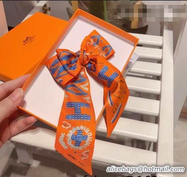 Super Quality Hermes Twilly Silk Bandeau Scarf 5x86cm H62541 Orange 2021