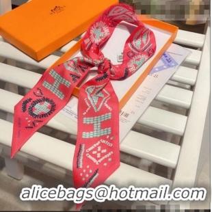 Shop Fashion Hermes Twilly Silk Bandeau Scarf 5x86cm H62541 Pink 2021