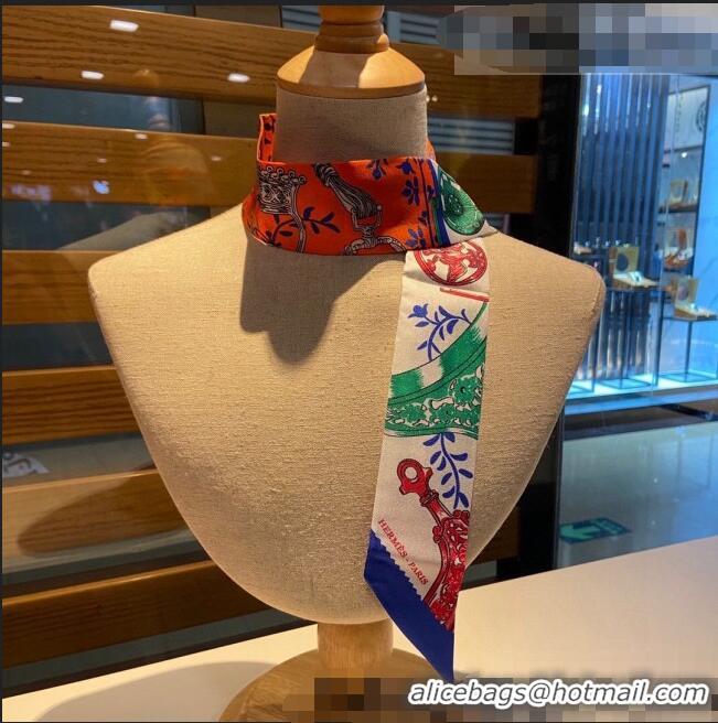 Good Quality Hermes Stirrup Twilly Silk Bandeau Scarf H62542 Orange 2021