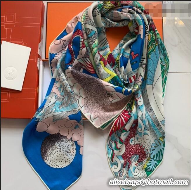 Buy Cheap Hermes Univer Cashmere Silk Sqaure Shawl Scarf 140x140cm H81717 Blue 2021