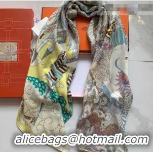 Popular Style Hermes Univer Cashmere Silk Sqaure Shawl Scarf 140x140cm H81717 Yellow 2021