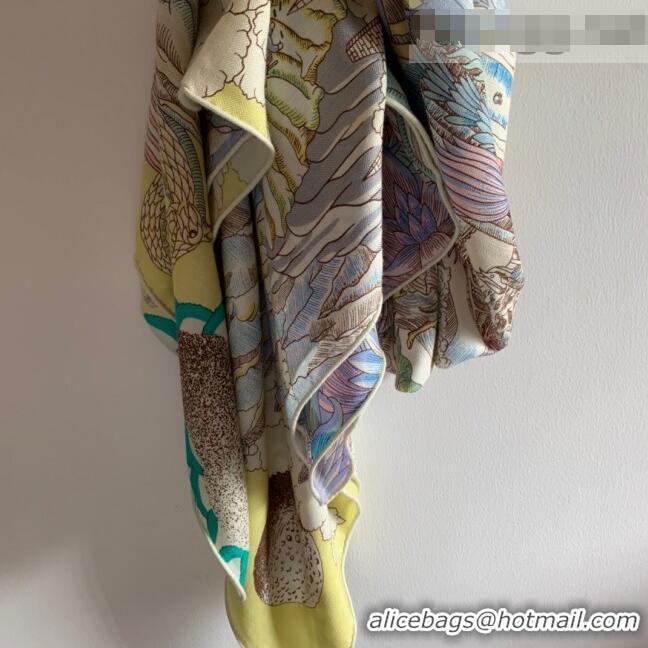 Popular Style Hermes Univer Cashmere Silk Sqaure Shawl Scarf 140x140cm H81717 Yellow 2021