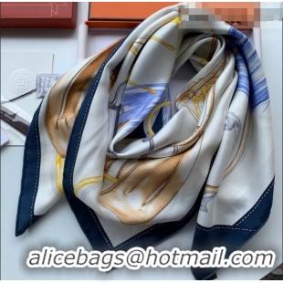 Cheapest Hermes Sketch Twilly Silk Square Scarf 90x90cm H81801 Blue 2021