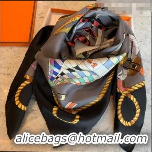 Buy Classic Hermes Sky Wings Twilly Silk Square Scarf 90x90cm H81806 Black 2021