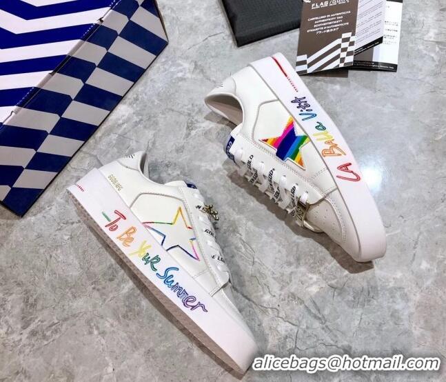 Good Quality Golden Goose Graffiti White Calfskin Sneaker 051127