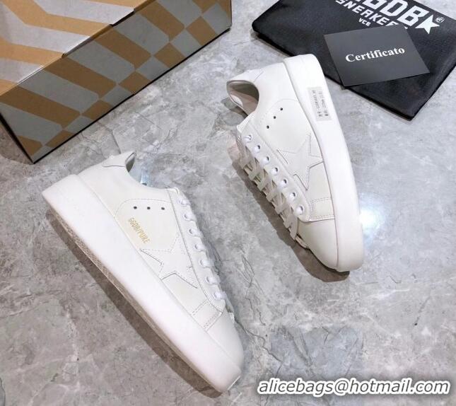 Lowest Price Golden Goose Purestar White Calfskin Sneaker 051133