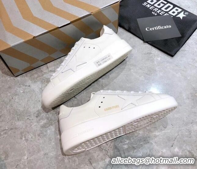 Lowest Price Golden Goose Purestar White Calfskin Sneaker 051133