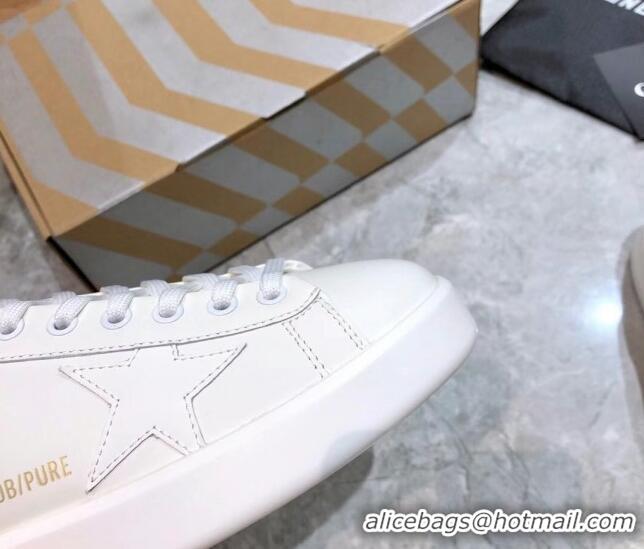 Lowest Price Golden Goose Purestar White Calfskin Sneaker 051133