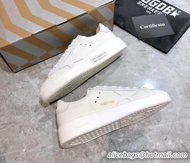 Lowest Price Golden Goose Purestar White Calfskin Sneaker 051133