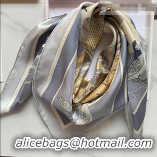 Best Price Hermes Sea Snail Twilly Silk Square Scarf 90x90cm H81806 Grey 2021 