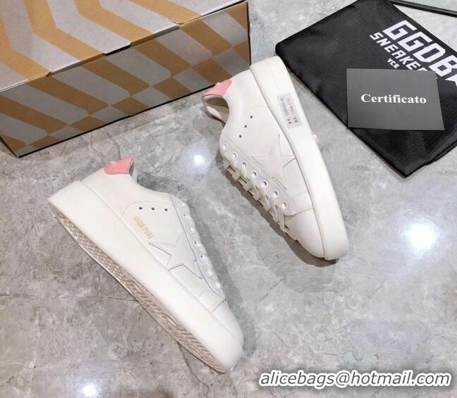 Best Product Golden Goose Purestar White Calfskin Sneaker Pink 051134