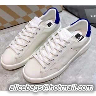 Low Cost Golden Goose Purestar White Calfskin Sneaker Blue 051134