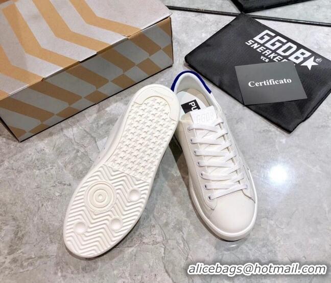 Low Cost Golden Goose Purestar White Calfskin Sneaker Blue 051134