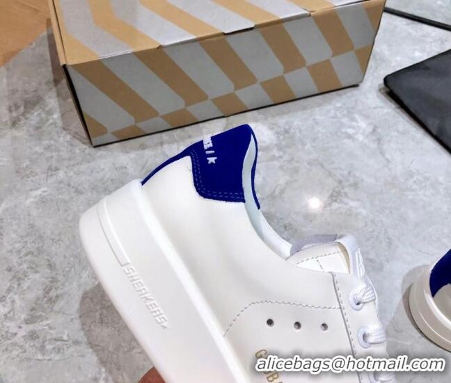 Low Cost Golden Goose Purestar White Calfskin Sneaker Blue 051134