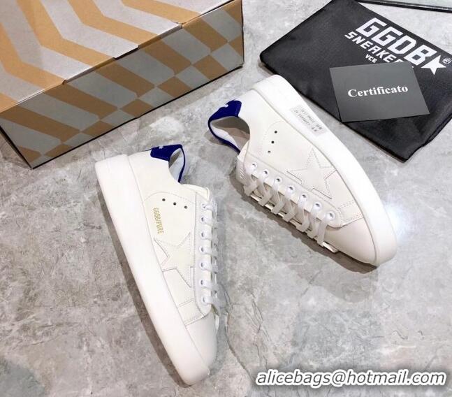 Low Cost Golden Goose Purestar White Calfskin Sneaker Blue 051134