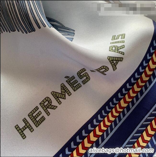 Good Product Hermes Prairie Saddle Twilly Silk Square Scarf 90x90cm H81807 Blue 2021