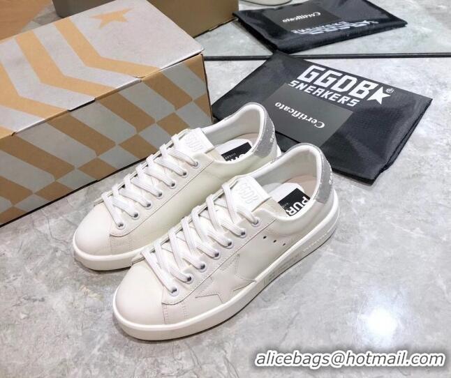 Good Quality Golden Goose Purestar White Calfskin Sneaker Silver 051135