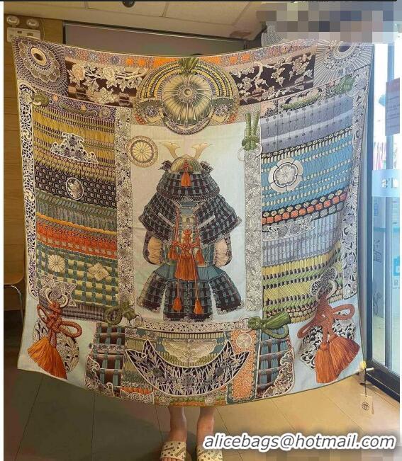 Well Crafted Hermes Cashmere and Silk Shawl 140 Scarf HS05 Grey 2021